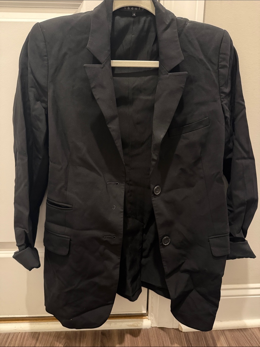 Theory Black Women’s Two-Button Blazer